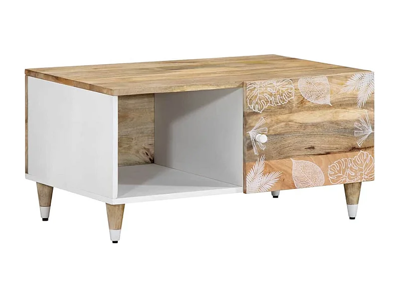 Mesa de centro 80x50x40 cm madeira de mangueira maciça