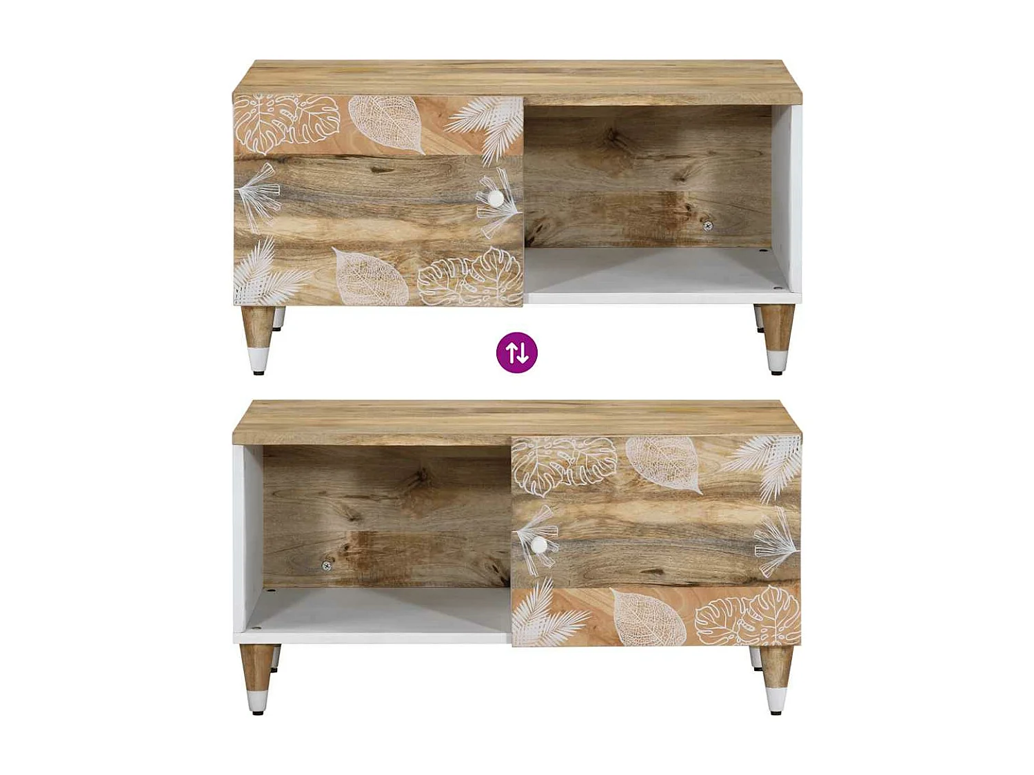 Table basse 80x50x40 cm bois de manguier massif