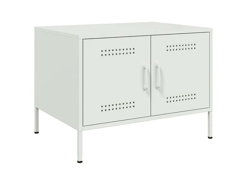Table basse blanc 68x50x50,5 cm acier