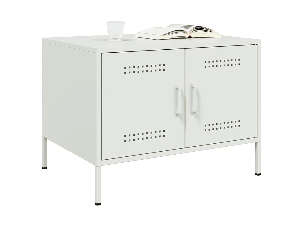 Table basse blanc 68x50x50,5 cm acier