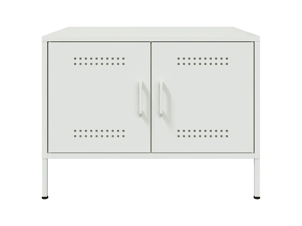 Table basse blanc 68x50x50,5 cm acier