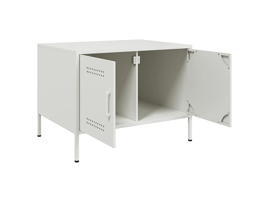 Table basse blanc 68x50x50,5 cm acier