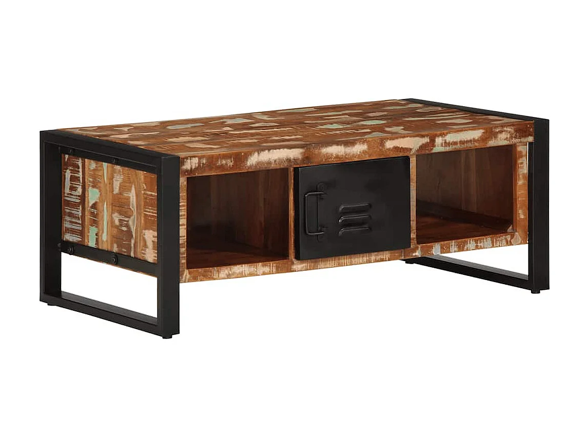 Salontafel 90x50x36 cm massief gerecycled hout meerkleurig