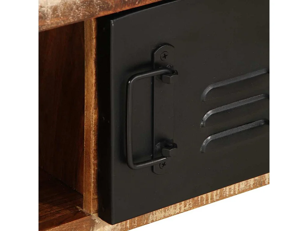 Table basse multicolore 90x50x36 cm bois de récupération massif
