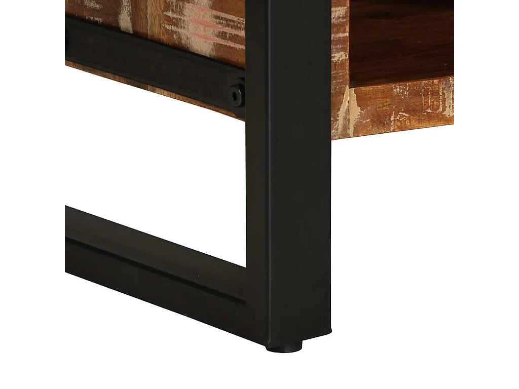 Table basse multicolore 90x50x36 cm bois de récupération massif