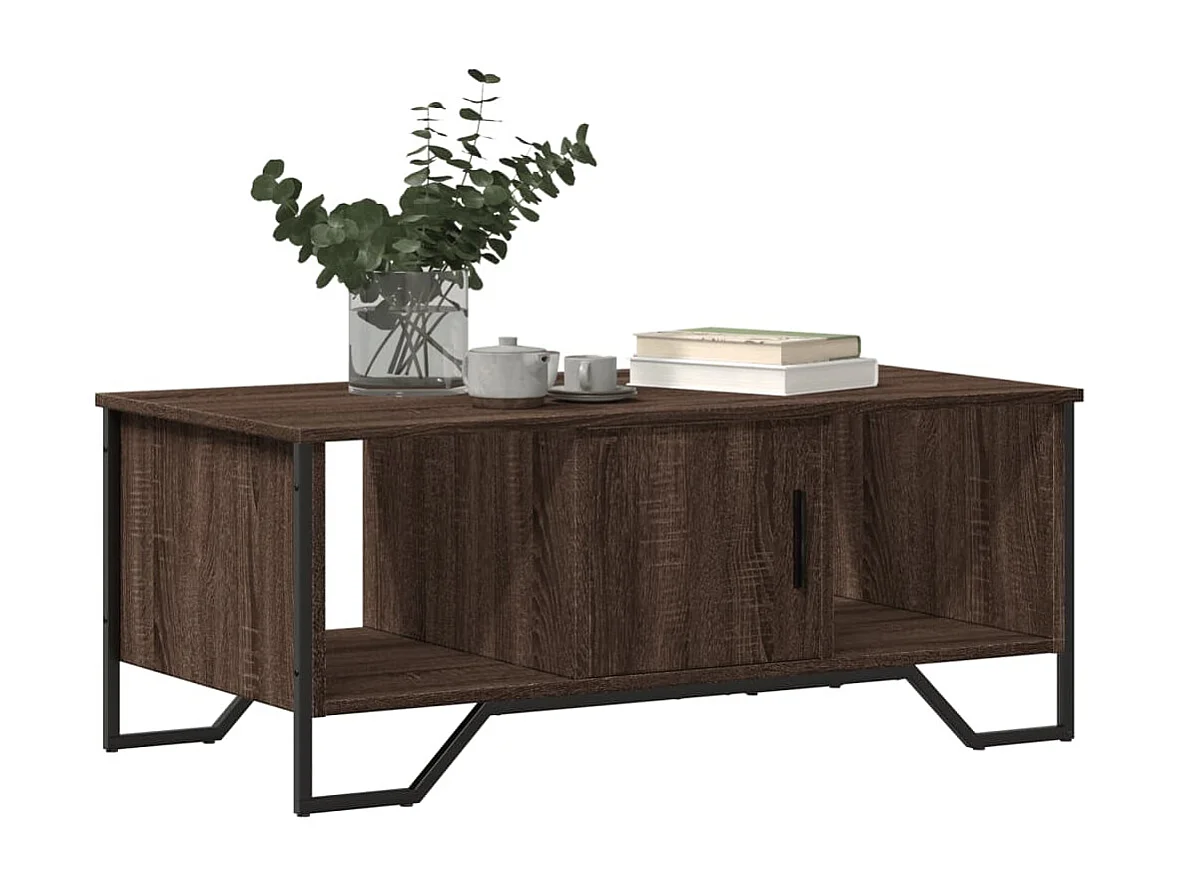 Table basse chêne marron 100x51x40 cm bois d'ingénierie