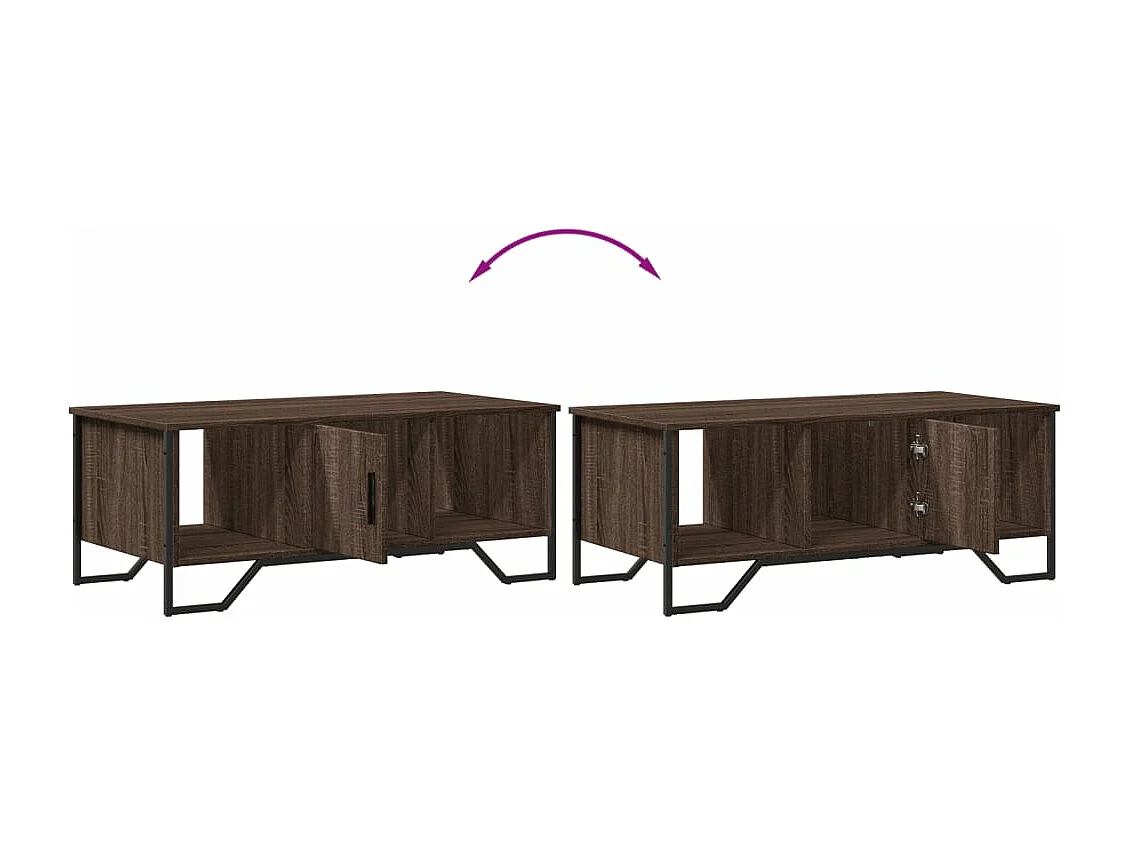 Table basse chêne marron 100x51x40 cm bois d'ingénierie