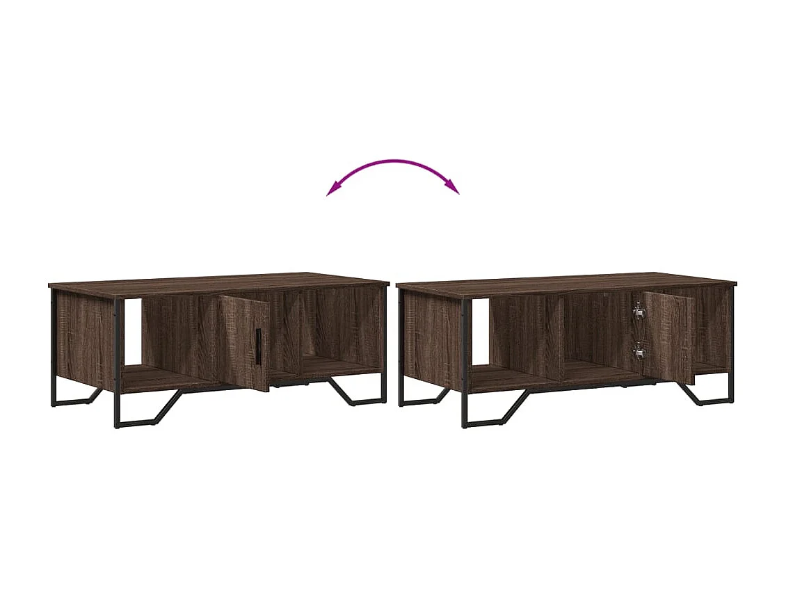 Tavolino Salotto Rovere Marrone 100x51x40 cm Legno Multistrato
