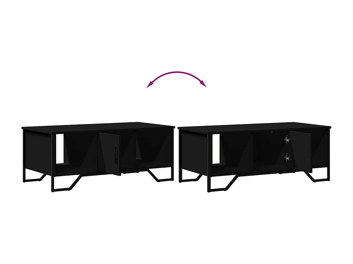 Tavolino da Salotto Nero 100x51x40 cm in Legno Multistrato