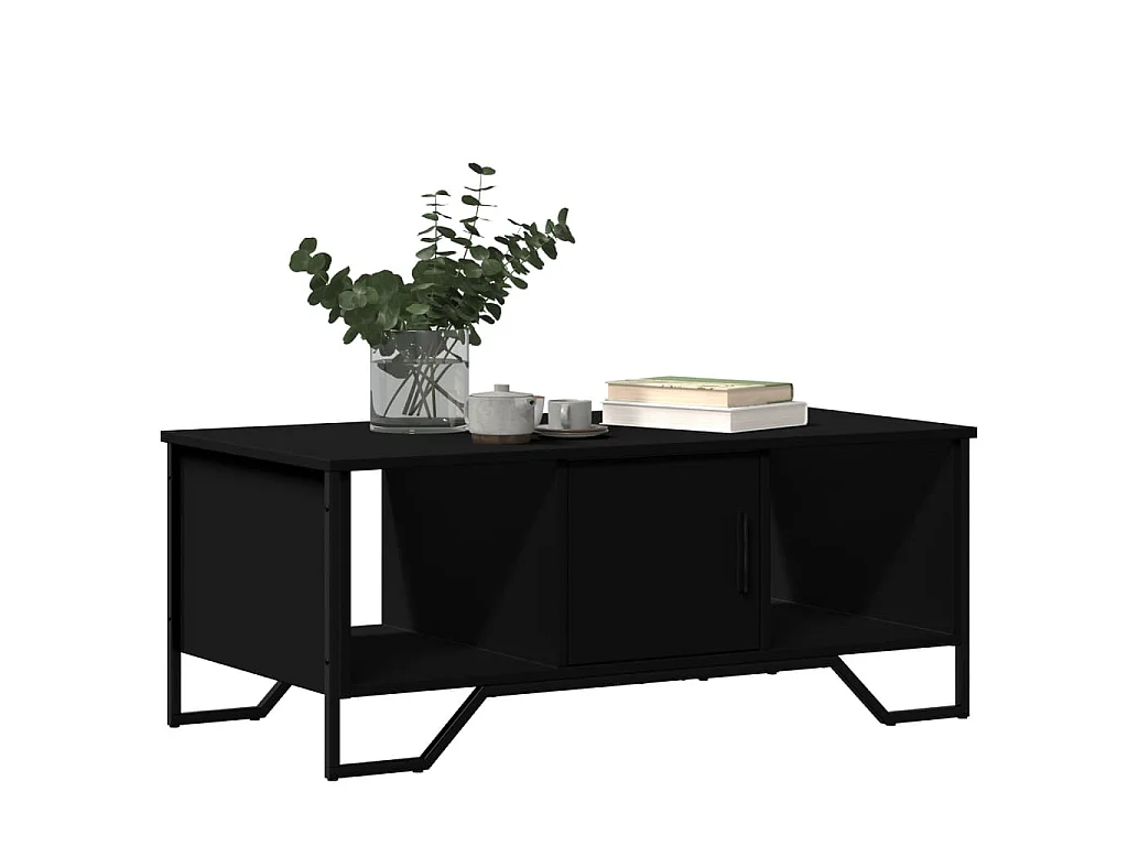 Table basse noir 100x51x40 cm bois d'ingénierie