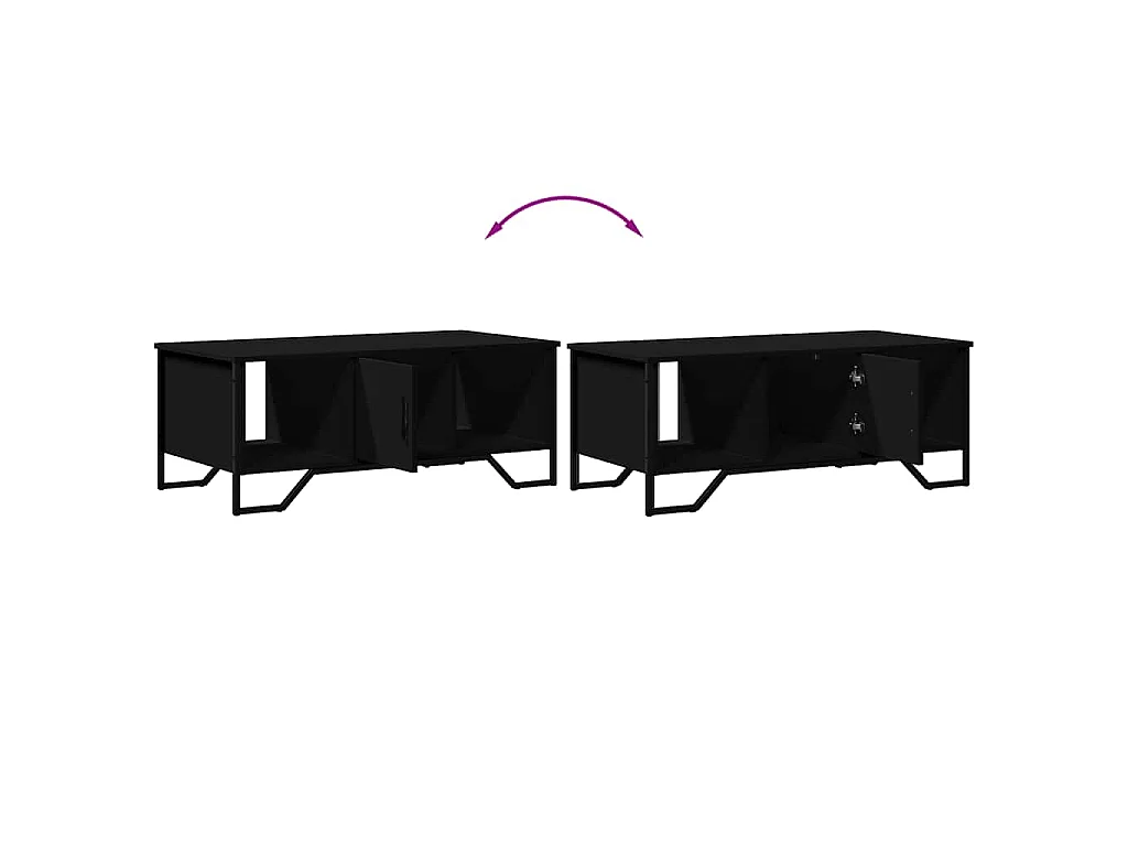 Table basse noir 100x51x40 cm bois d'ingénierie