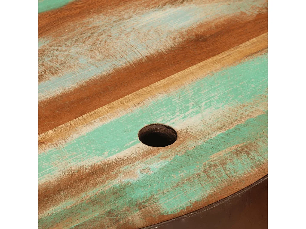 Mesas de centro formato taça 2pcs Ø50x24,5cm madeira recuperada