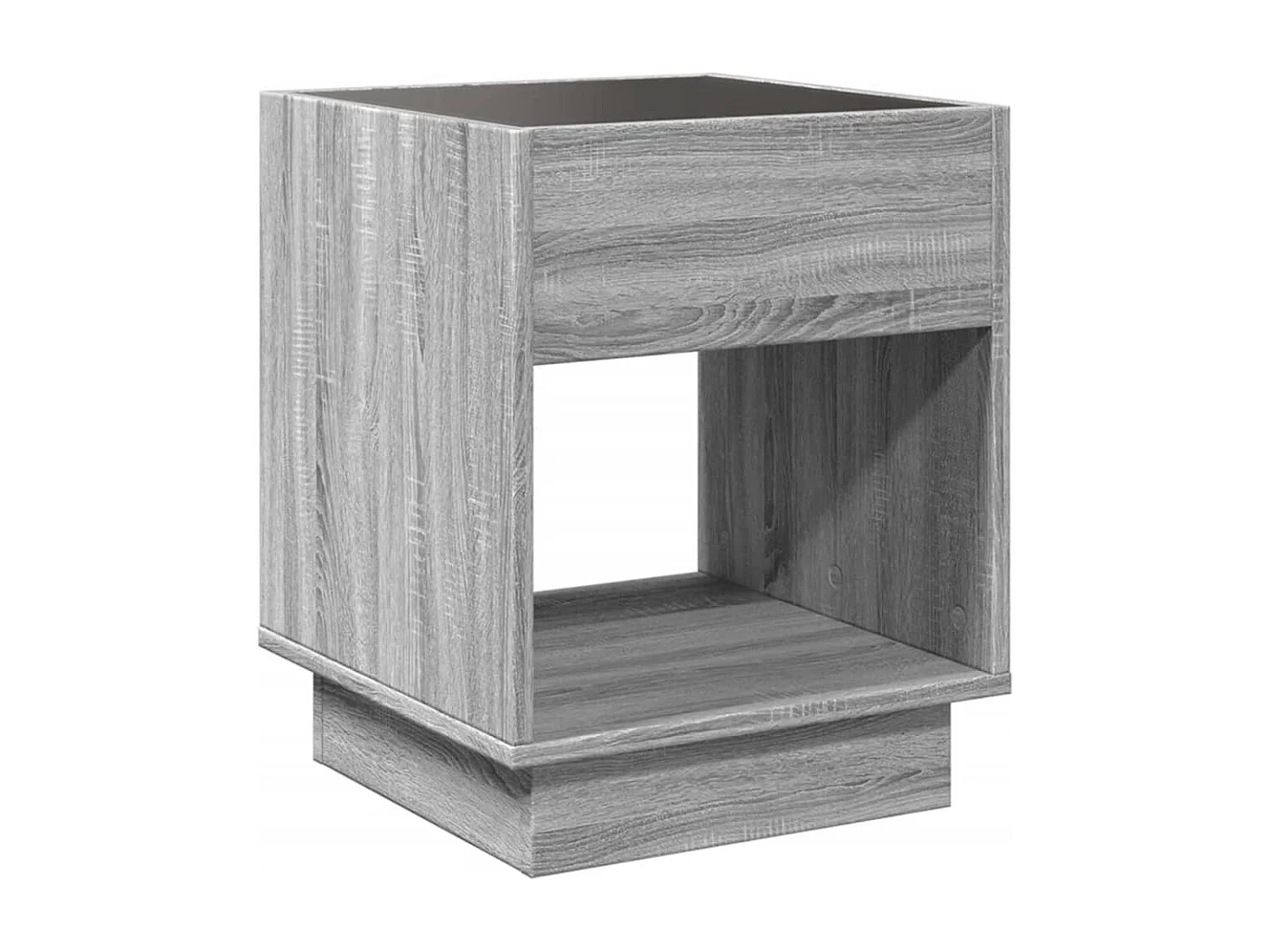 Salontafel met Infinity LED 40x40x50 cm grijs sonoma eikenkleur