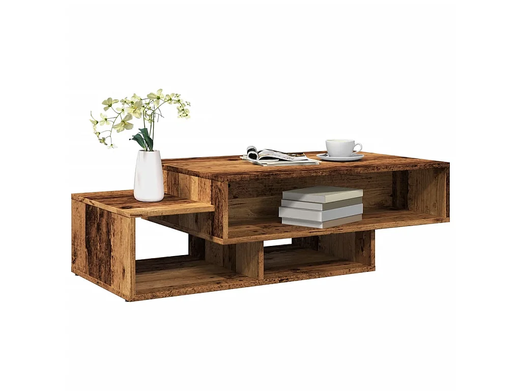 Table basse vieux bois 105x55x32 cm bois d'ingénierie