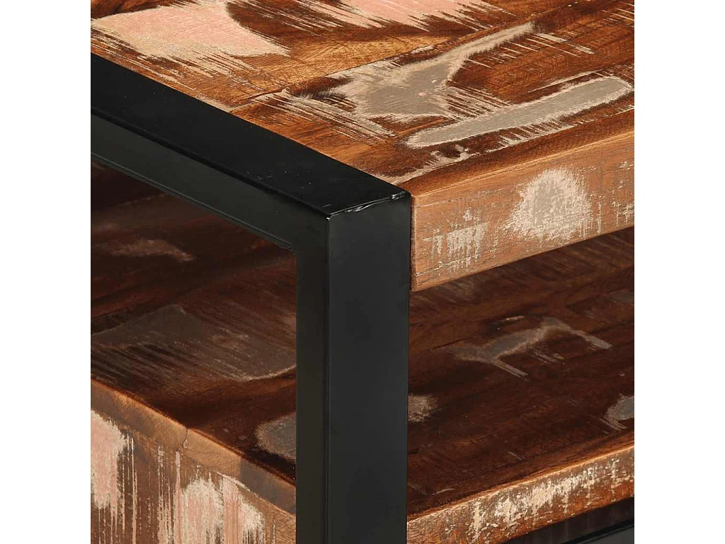 Tavolino Salotto Multicolore 90x50x36cm Legno Massello Recupero