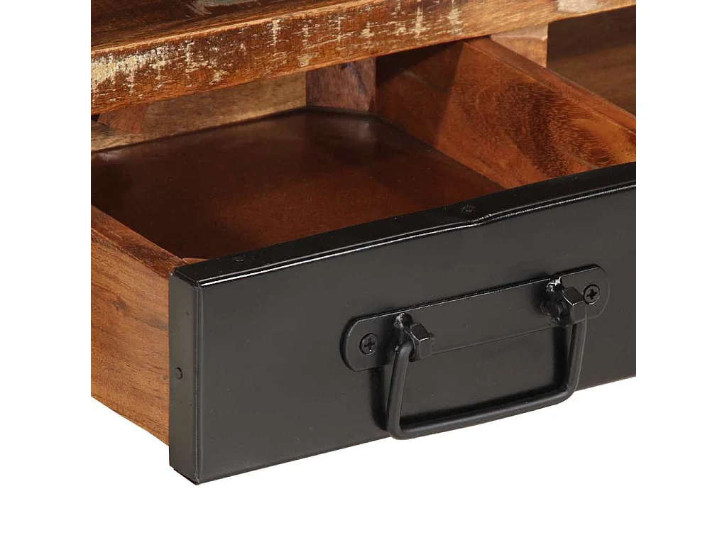 Tavolino Salotto Multicolore 90x50x36cm Legno Massello Recupero