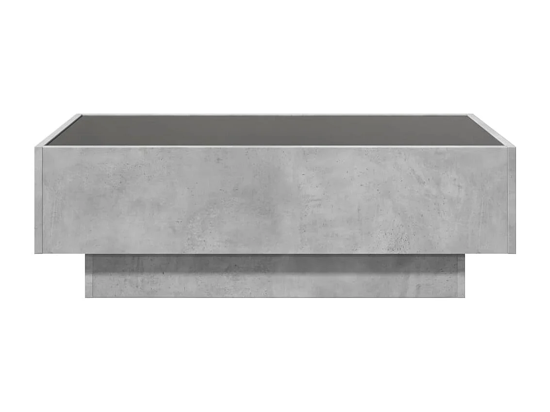 Mesa de centro y LED madera ingeniería gris hormigón 90x50x30cm