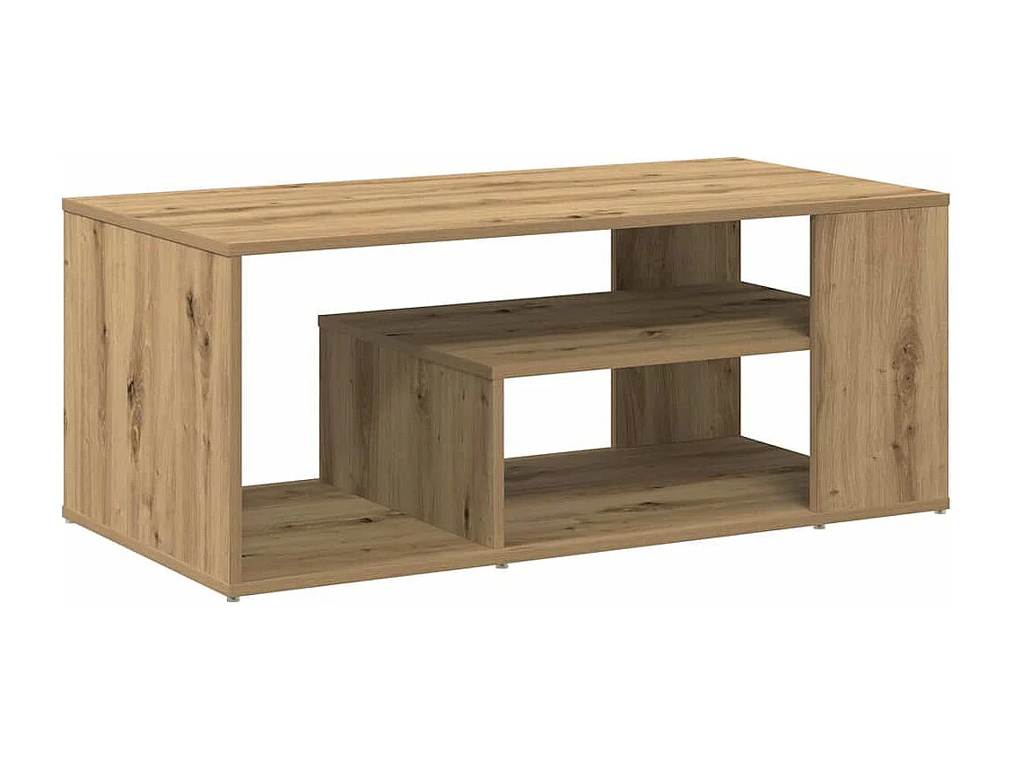 Mesa de centro madera contrachapada roble artisan 100x50x40 cm