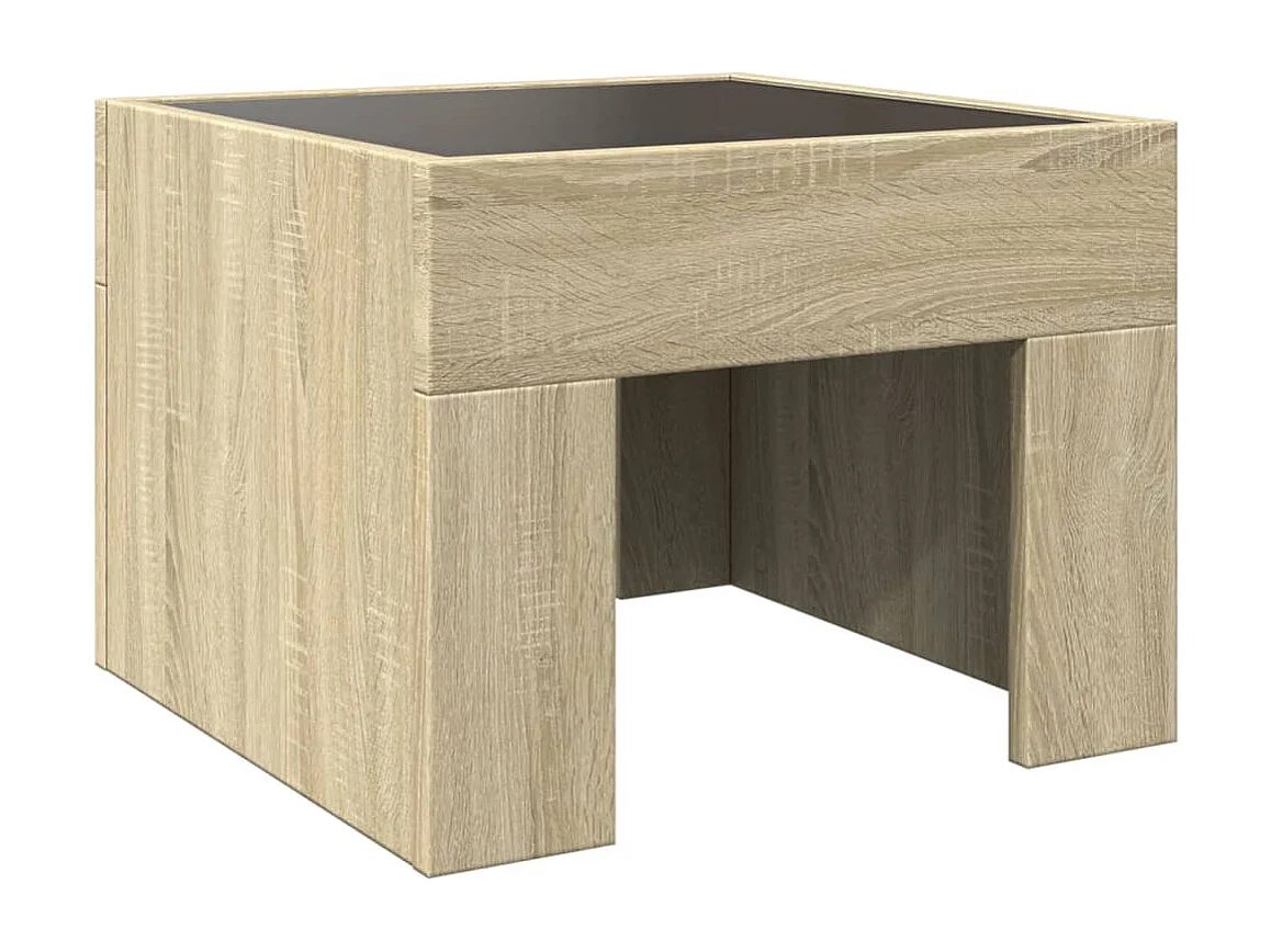 Table basse avec LED infini chêne sonoma 40x40x30 cm