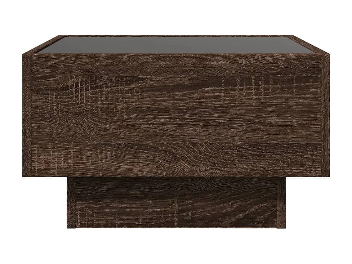 LED-Couchtisch Braun Eichen-Optik 50x50x30 cm Holzwerkstoff