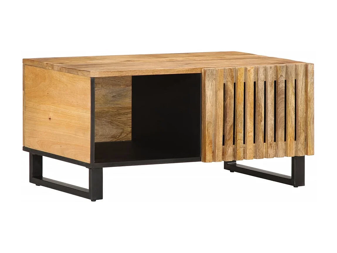 Tavolino da Salotto 80x51x40 cm Legno Massello di Mango Grezzo