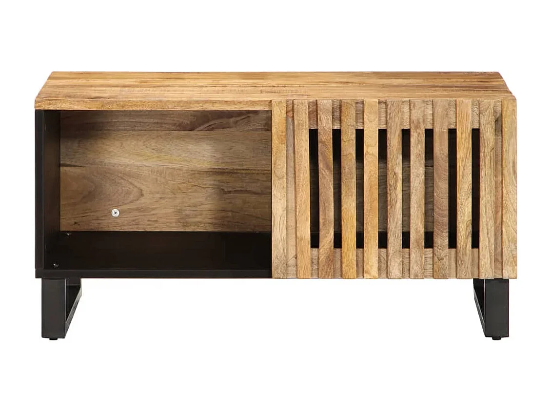 Tavolino da Salotto 80x51x40 cm Legno Massello di Mango Grezzo