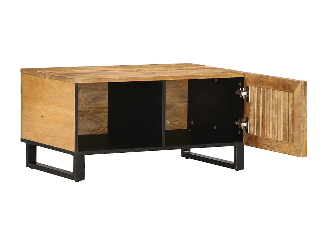 Tavolino da Salotto 80x51x40 cm Legno Massello di Mango Grezzo