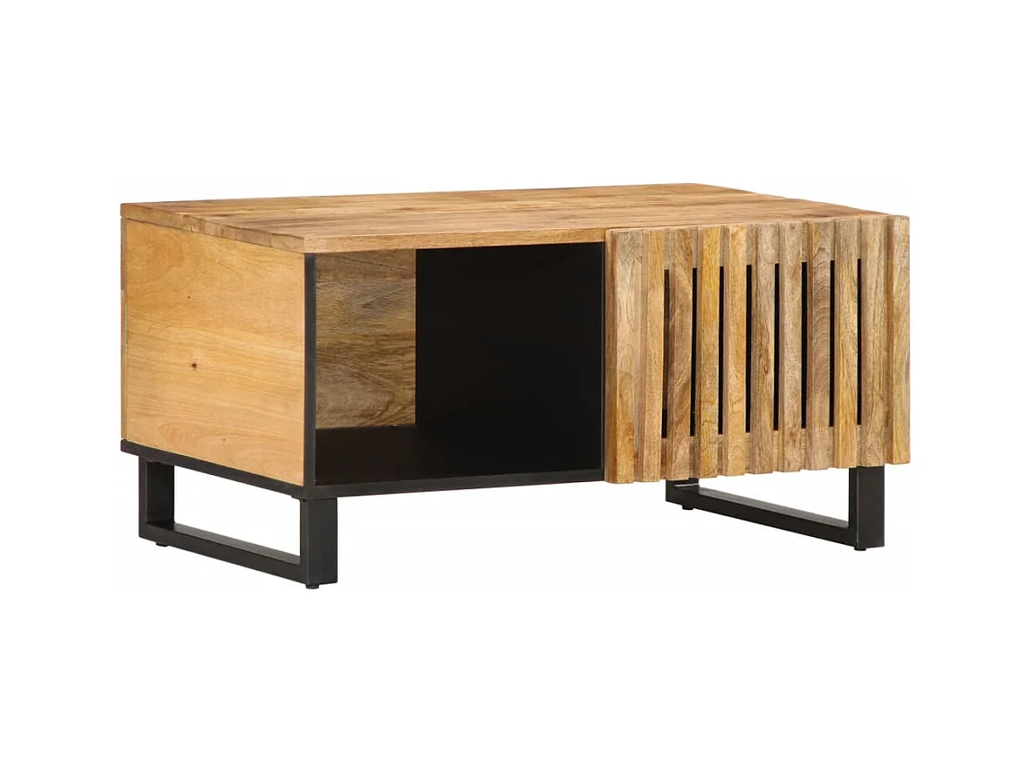 Table basse 80x51x40 cm bois de manguier massif brut