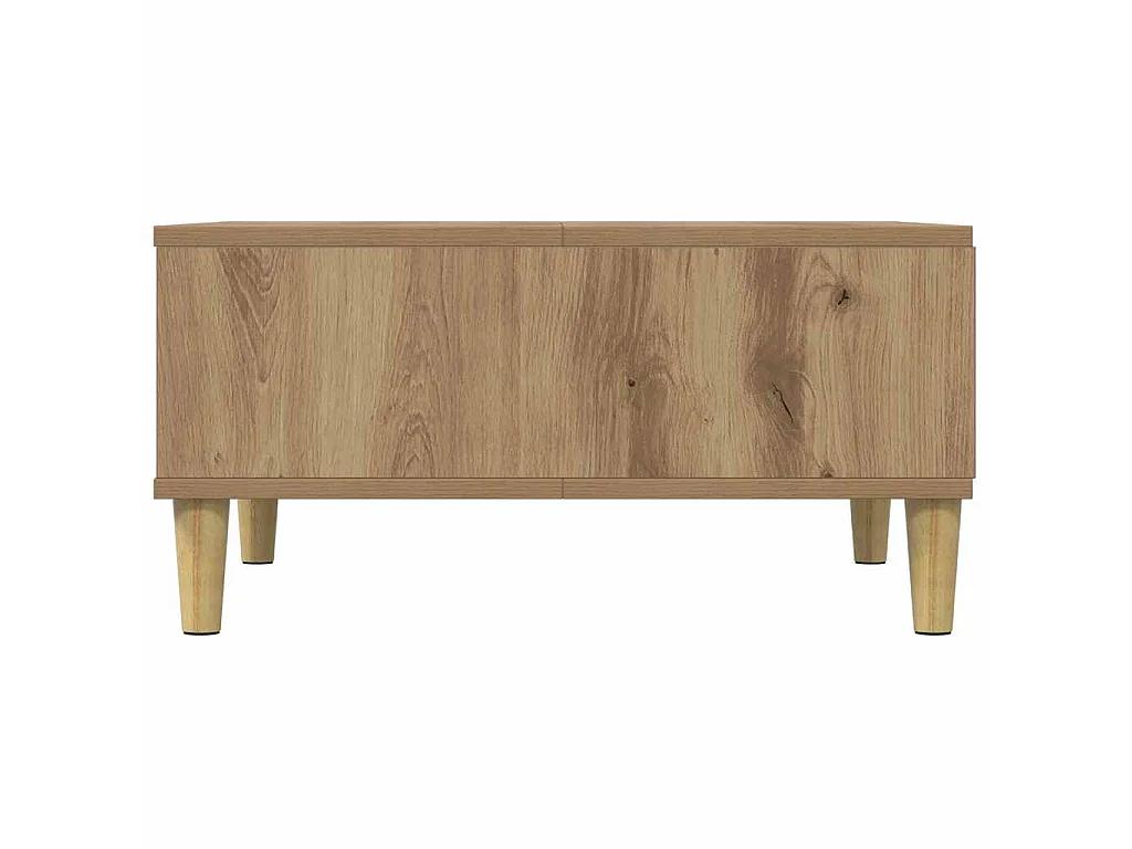 Table basse chêne artisanal 60x60x30 cm bois d'ingénierie