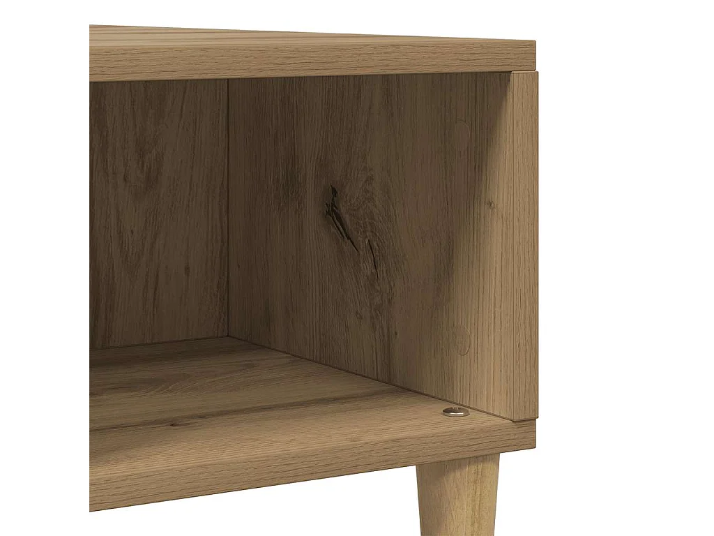 Table basse chêne artisanal 60x60x30 cm bois d'ingénierie
