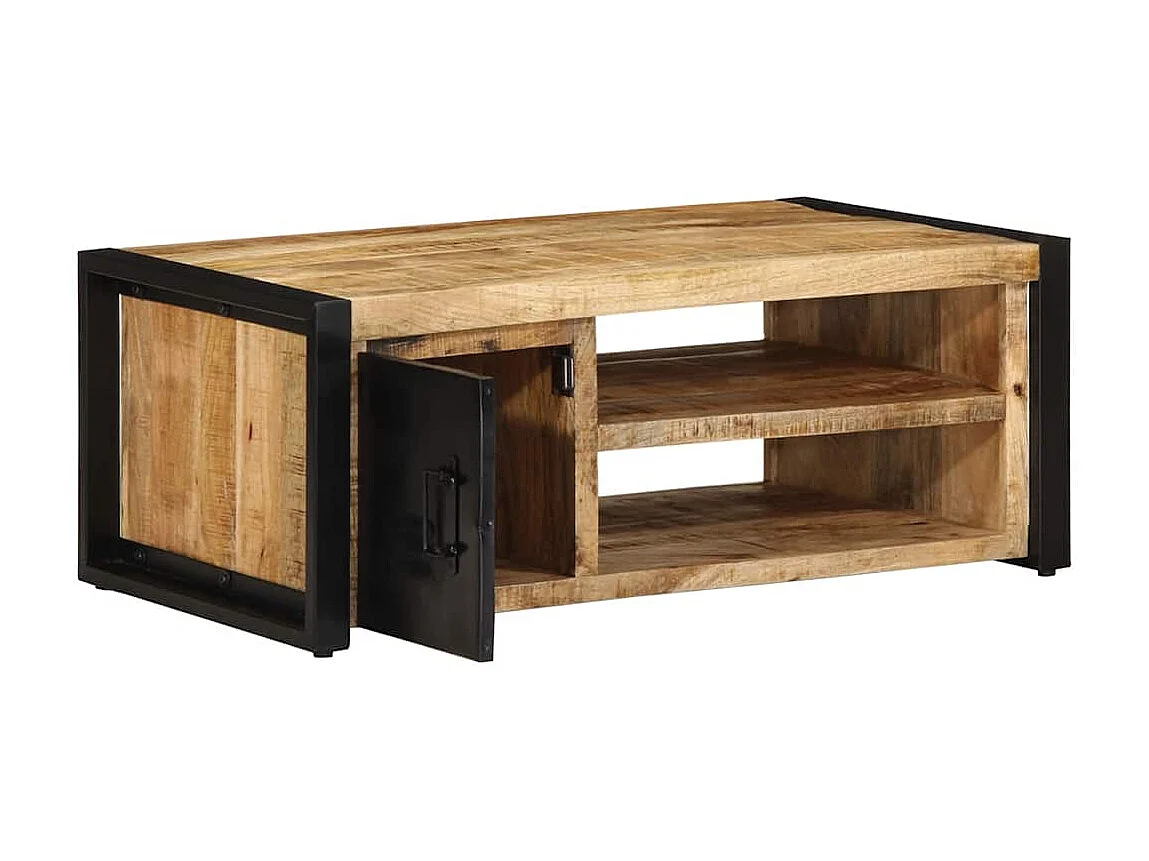 Table basse 90x50x36 cm bois de manguier massif brut