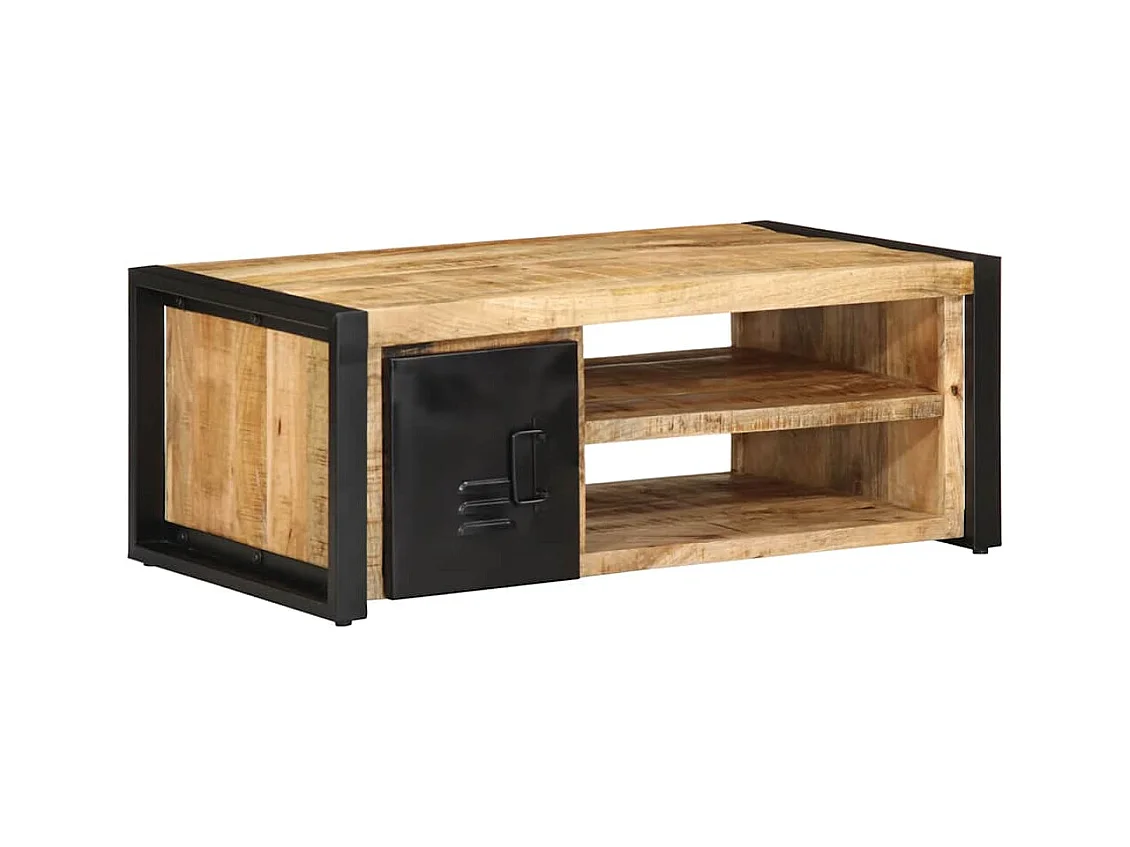 Table basse 90x50x36 cm bois de manguier massif brut