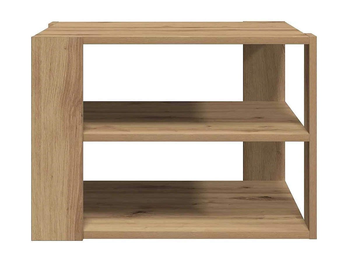 Table basse chêne artisanal 58x58x40 cm bois d'ingénierie