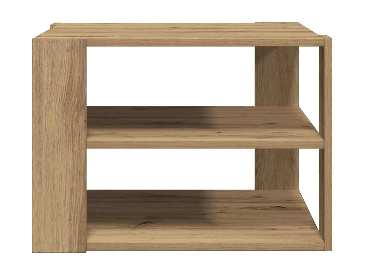 Salontafel 58x58x40 cm bewerkt hout artisanaal eikenkleurig