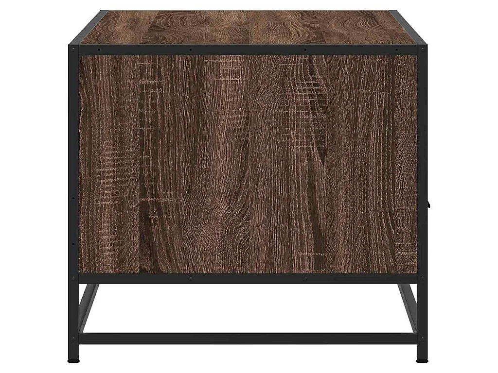 Couchtisch Braun Eichen-Optik 100x50x45 cm Holzwerkstoff Metall