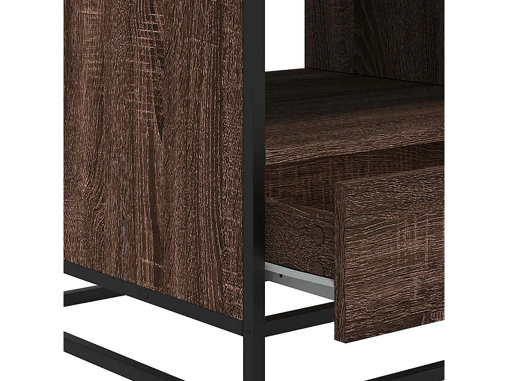 Couchtisch Braun Eichen-Optik 100x50x45 cm Holzwerkstoff Metall