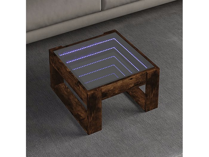 vidaXL Salontafel met Infinity LED 50x53x30 cm wit