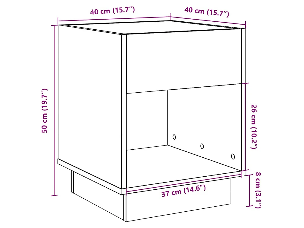 Table basse avec LED infini chêne sonoma 40x40x50 cm