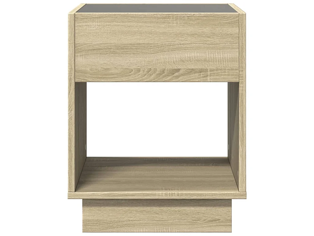 Table basse avec LED infini chêne sonoma 40x40x50 cm