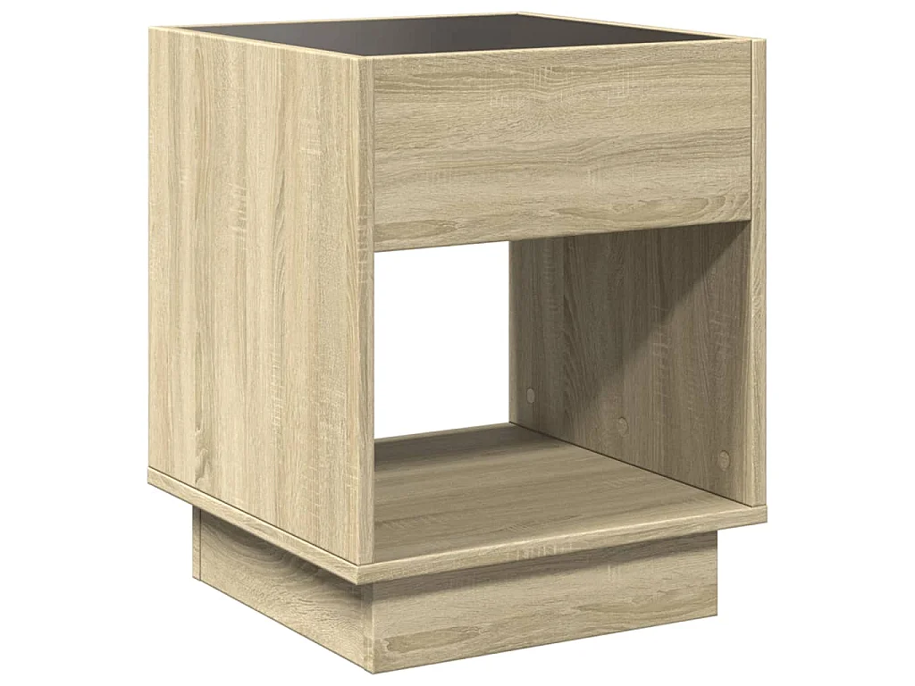 Table basse avec LED infini chêne sonoma 40x40x50 cm