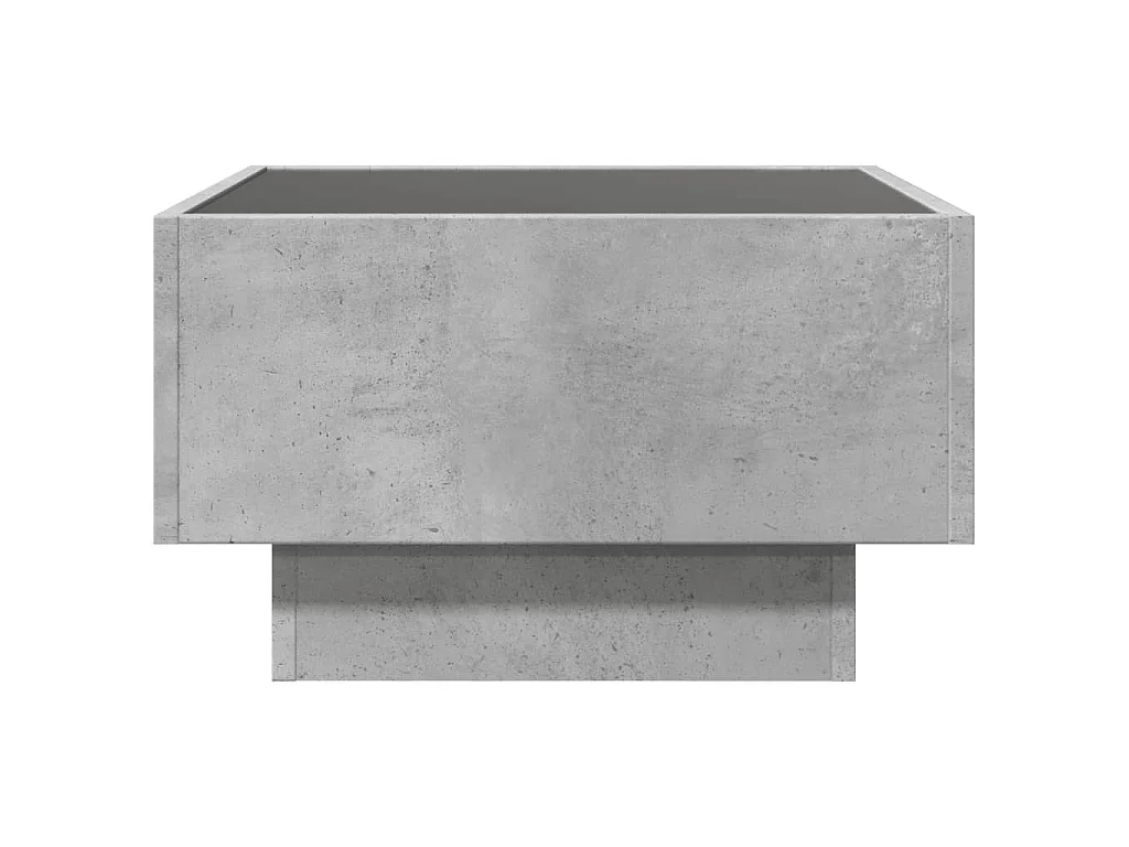 Table basse avec LED gris béton 50x50x30 cm bois d'ingénierie