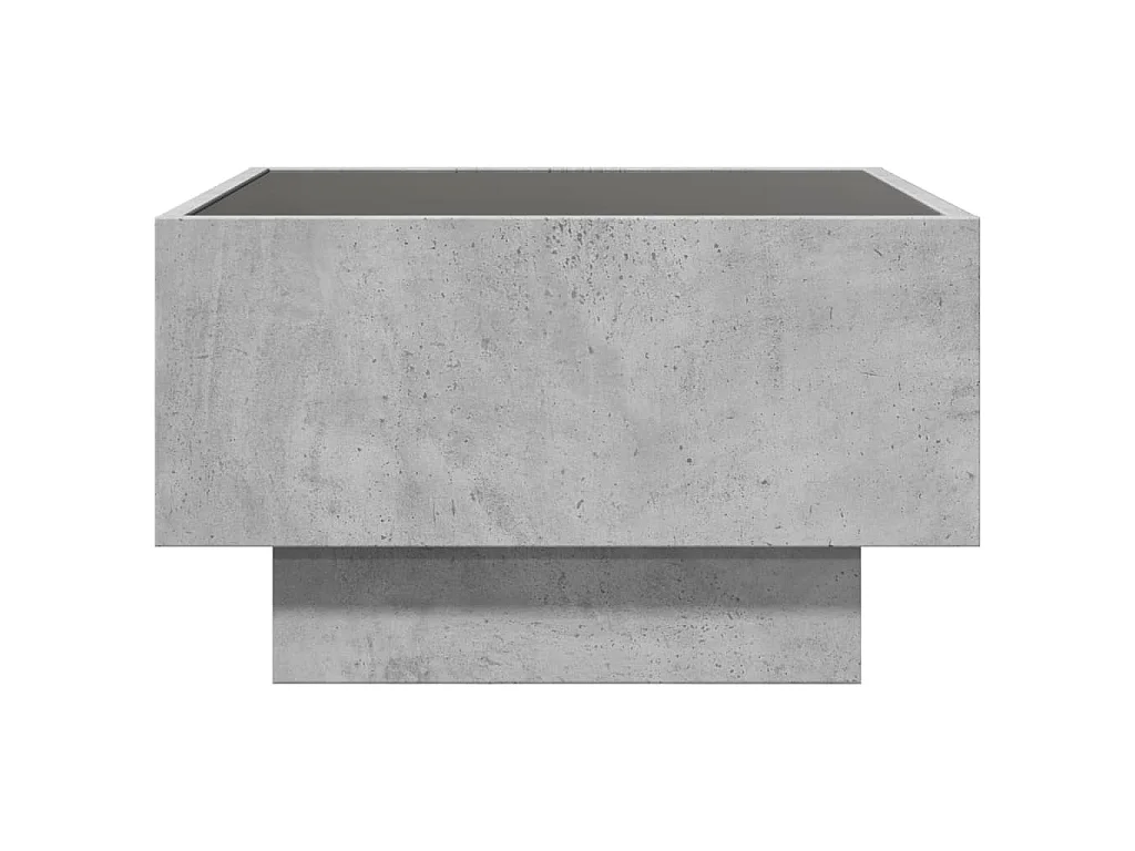 Table basse avec LED gris béton 50x50x30 cm bois d'ingénierie