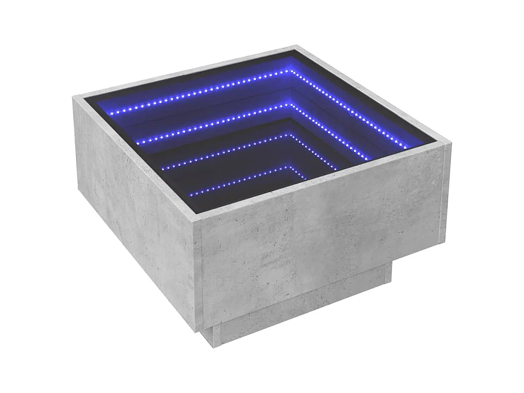 Mesa de centro c/ LEDs 50x50x30 cm derivados de madeira