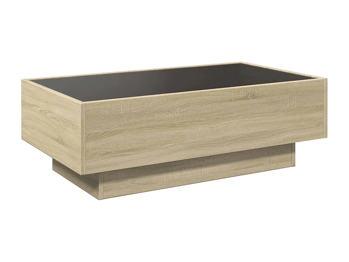 Table basse avec LED chêne sonoma 90x50x30 cm bois d'ingénierie