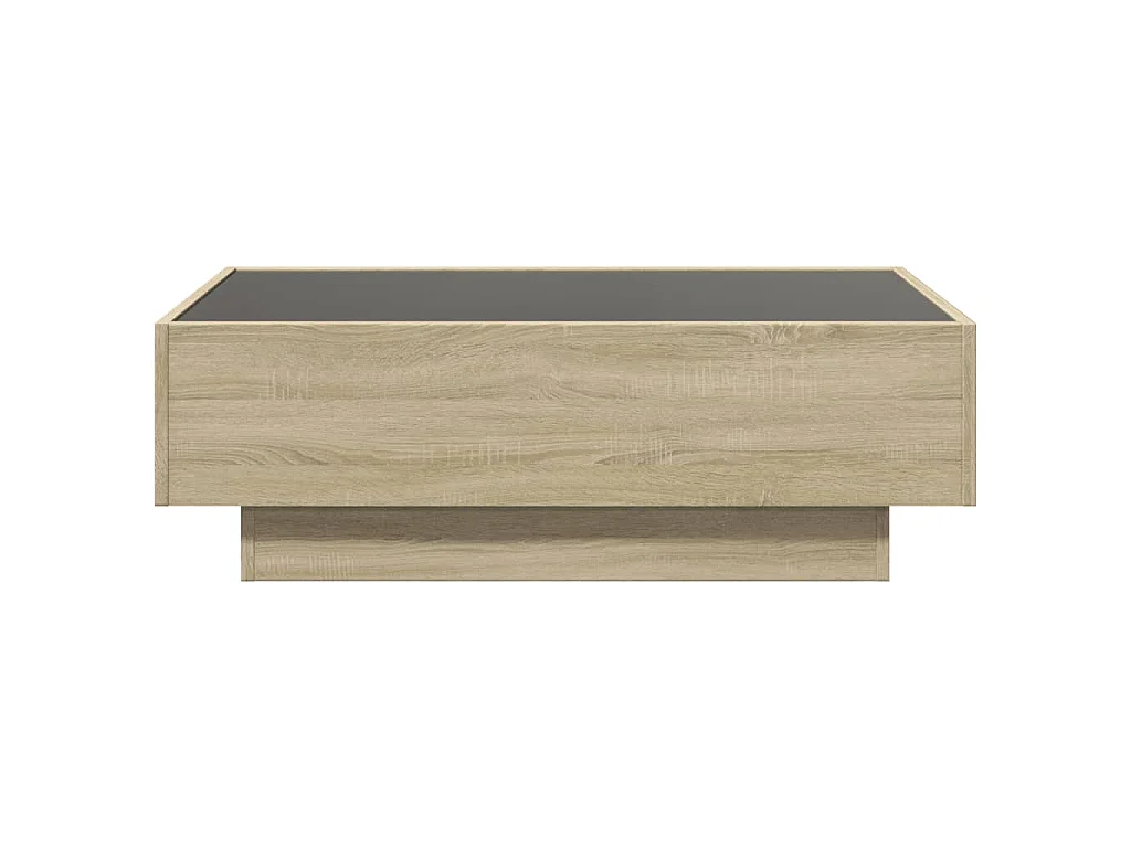 Salontafel met LED 90x50x30 cm bewerkt hout sonoma eikenkleurig