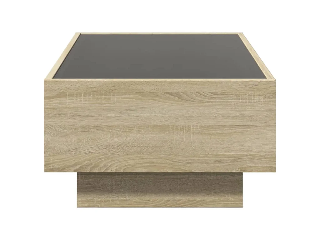 Salontafel met LED 90x50x30 cm bewerkt hout sonoma eikenkleurig