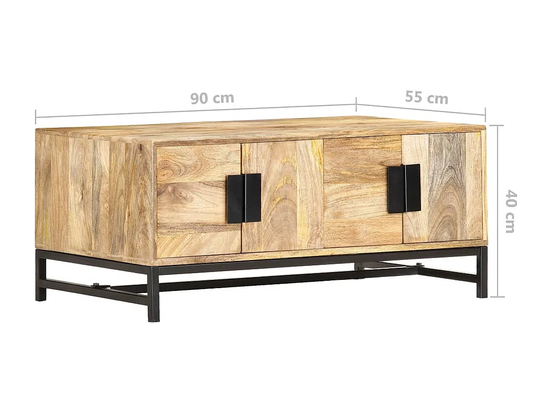 Couchtisch 90 x 55 x 40 cm Massivholz Mango