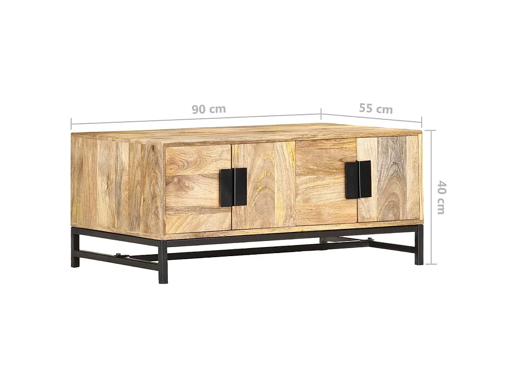 Table basse 90x55x40 cm Bois de manguier massif