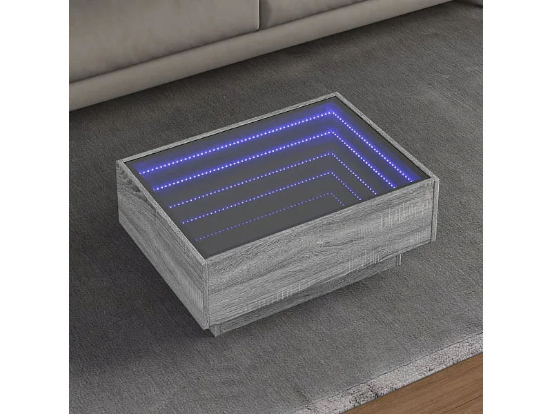 LED-Couchtisch Grau Sonoma 70x50x30 cm Holzwerkstoff