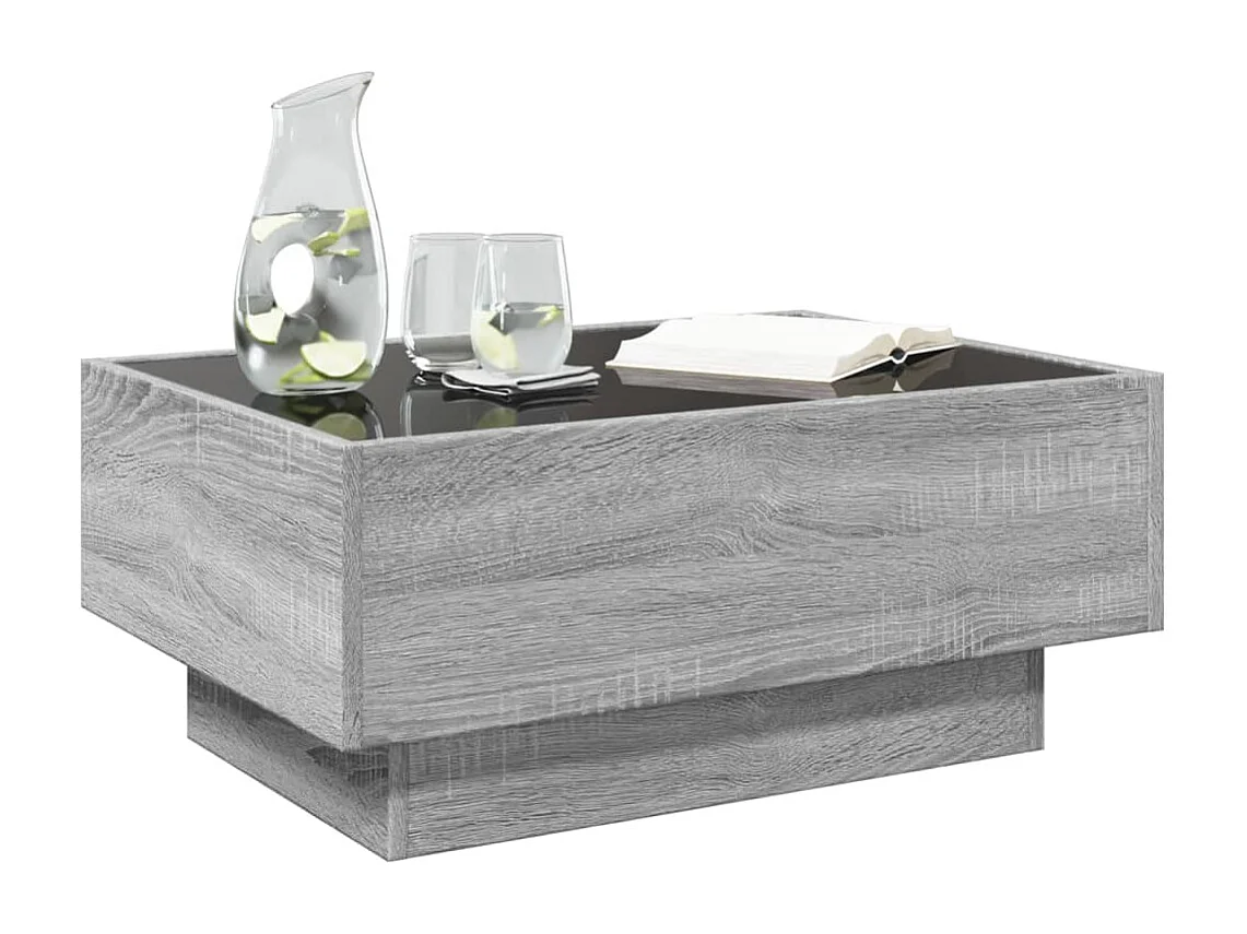 Mesa de centro c/ LEDs 70x50x30 cm derivados de madeira